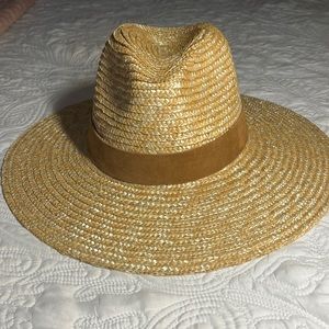 *NWT* GIGI Pip Isla Straw Fedora - Natural color w caramel suede band